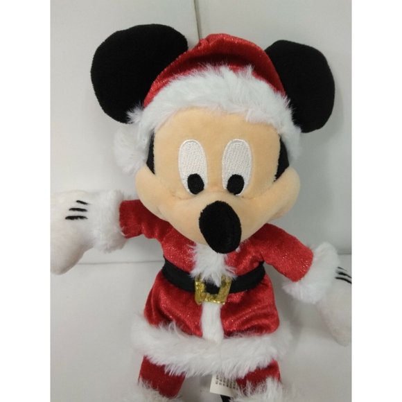 Disney Christmas Mickey Minnie Mouse Mr/Mrs Santa Claus Stuffed Plushie Toy SET - Picture 2 of 12